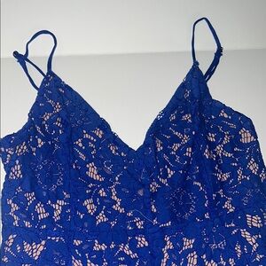 Blue Lace Spaghetti Strap dress